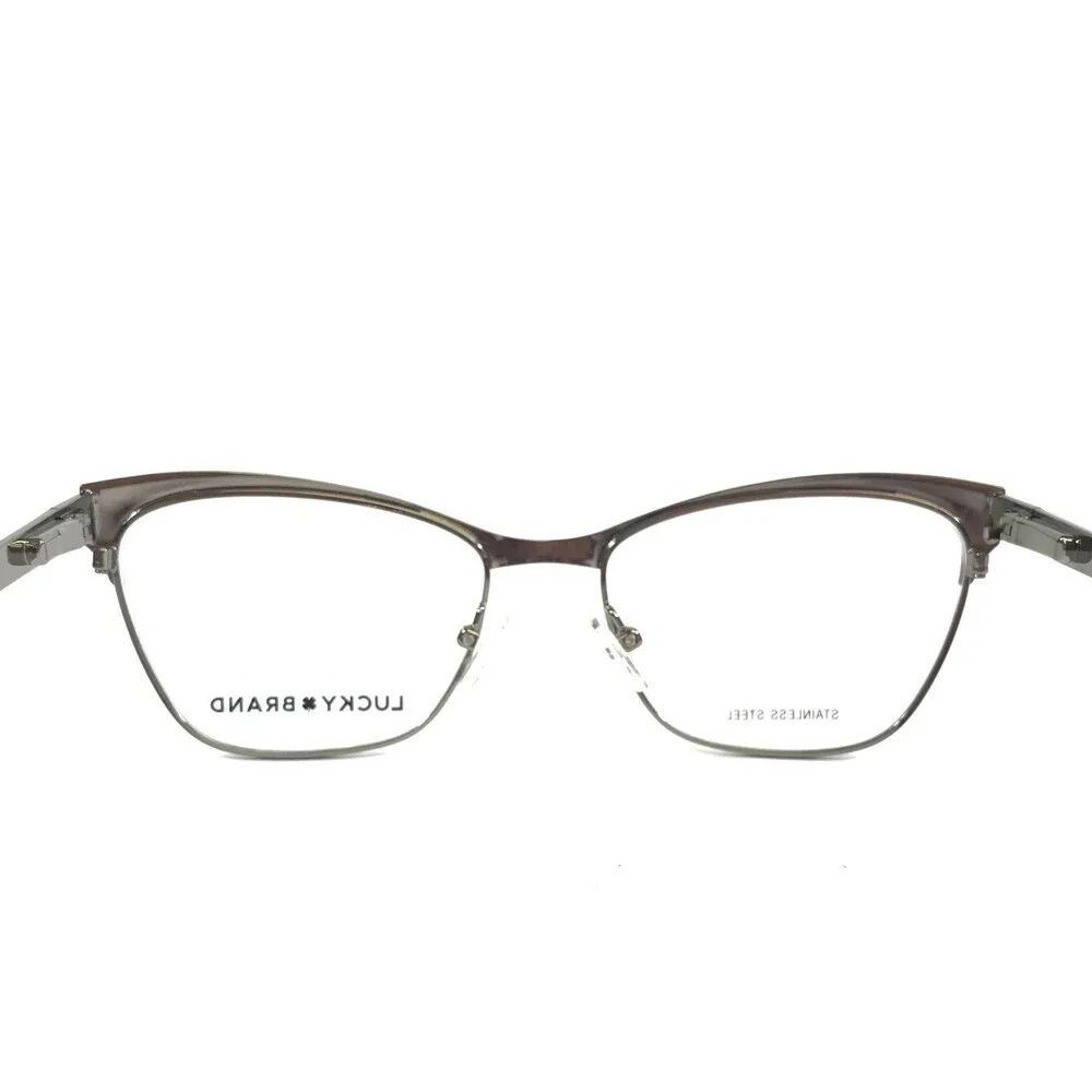 Lucky Brand Eyeglasses Frames D108 BURGUNDY Red Silver Cat Eye 52-17-140